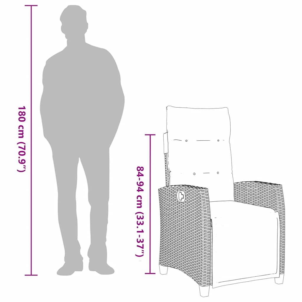 Fällbar Trädgårdsstol Med Sidobord Svart Konstrotting