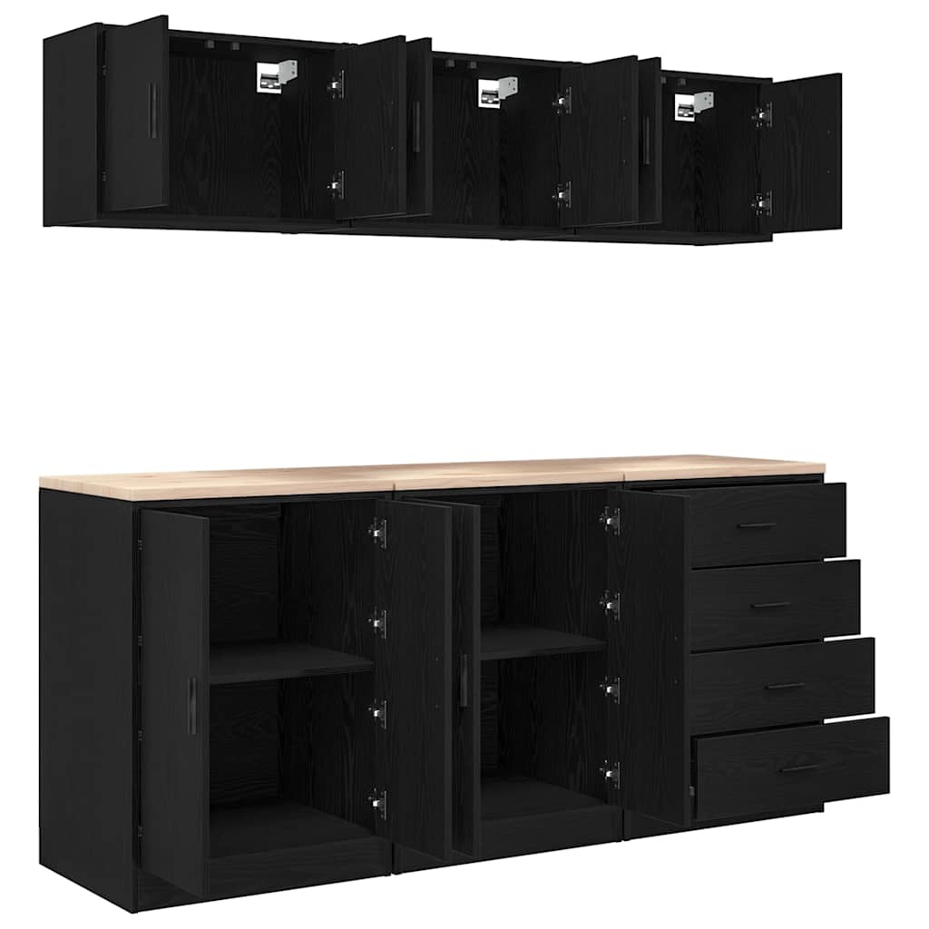 Garageskåp 6 Delar Konstruerat Trä