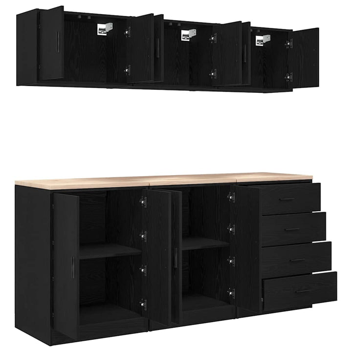 Garageskåp 6 Delar Konstruerat Trä