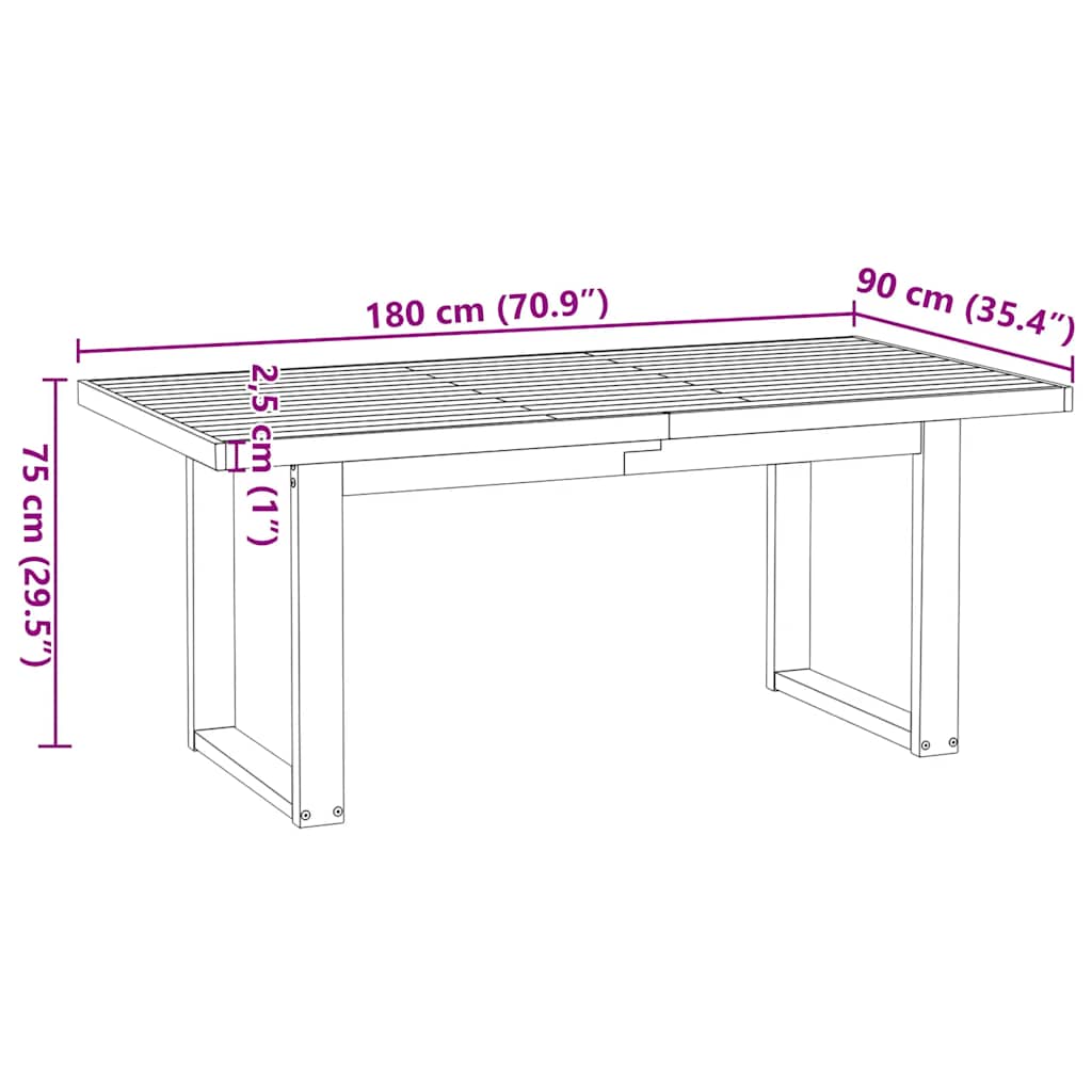 Matbord Noain E Ben 180X90X75 Cm Massivt Trä Furu