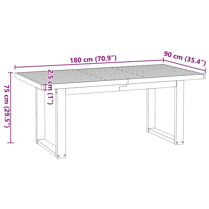 Matbord Noain E Ben 180X90X75 Cm Massivt Trä Furu
