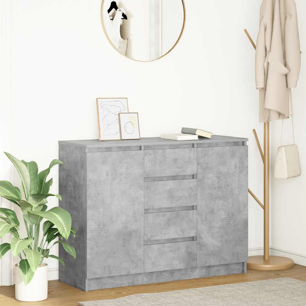 Skänk Med Lådor Rökt Ek 100,5X35X76 Cm Konstruerat Trä