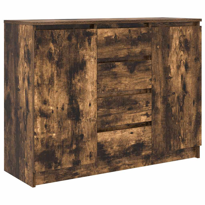 Skänk Med Lådor Rökt Ek 100,5X35X76 Cm Konstruerat Trä
