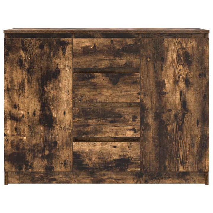 Skänk Med Lådor Rökt Ek 100,5X35X76 Cm Konstruerat Trä