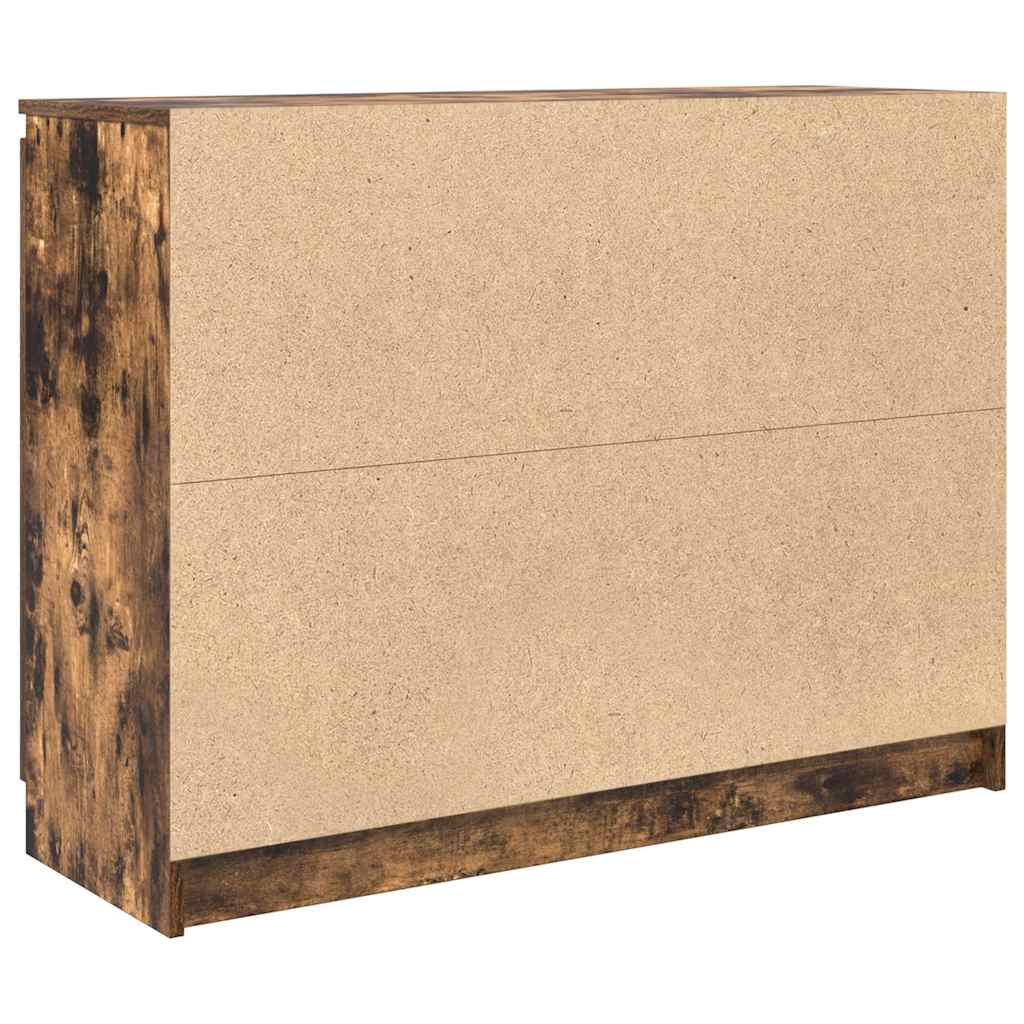 Skänk Med Lådor Rökt Ek 100,5X35X76 Cm Konstruerat Trä
