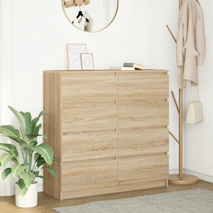 Skänk Hantverksmässig Ek 100X35X99 Cm Konstruerat Trä