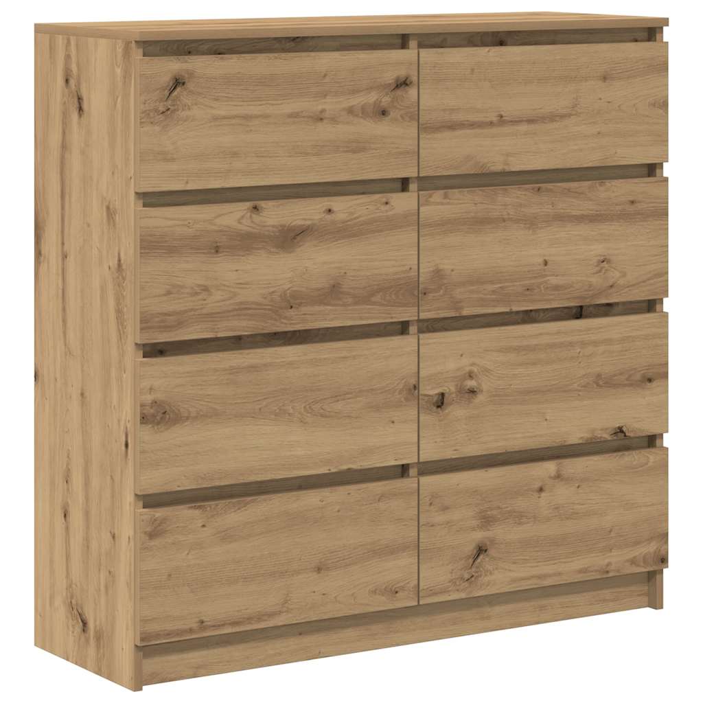 Skänk Hantverksmässig Ek 100X35X99 Cm Konstruerat Trä