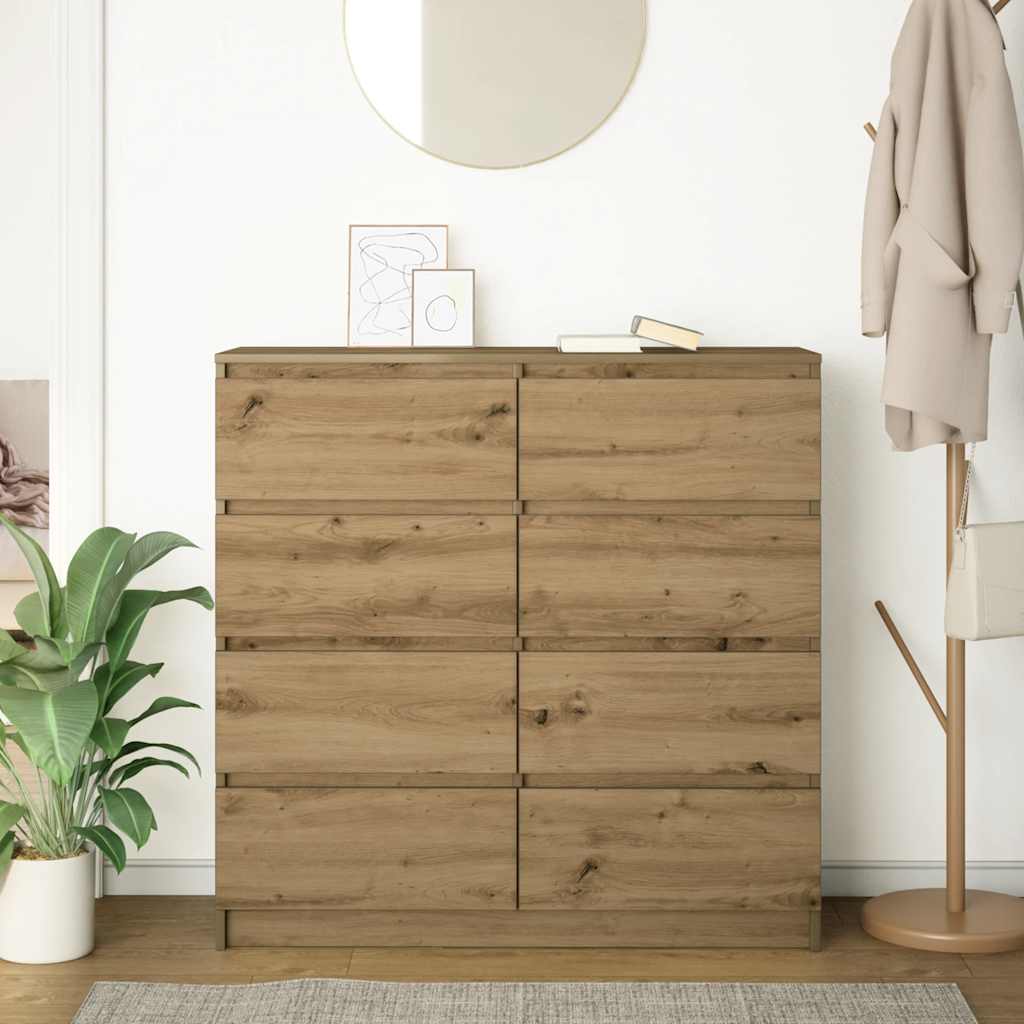 Skänk Hantverksmässig Ek 100X35X99 Cm Konstruerat Trä