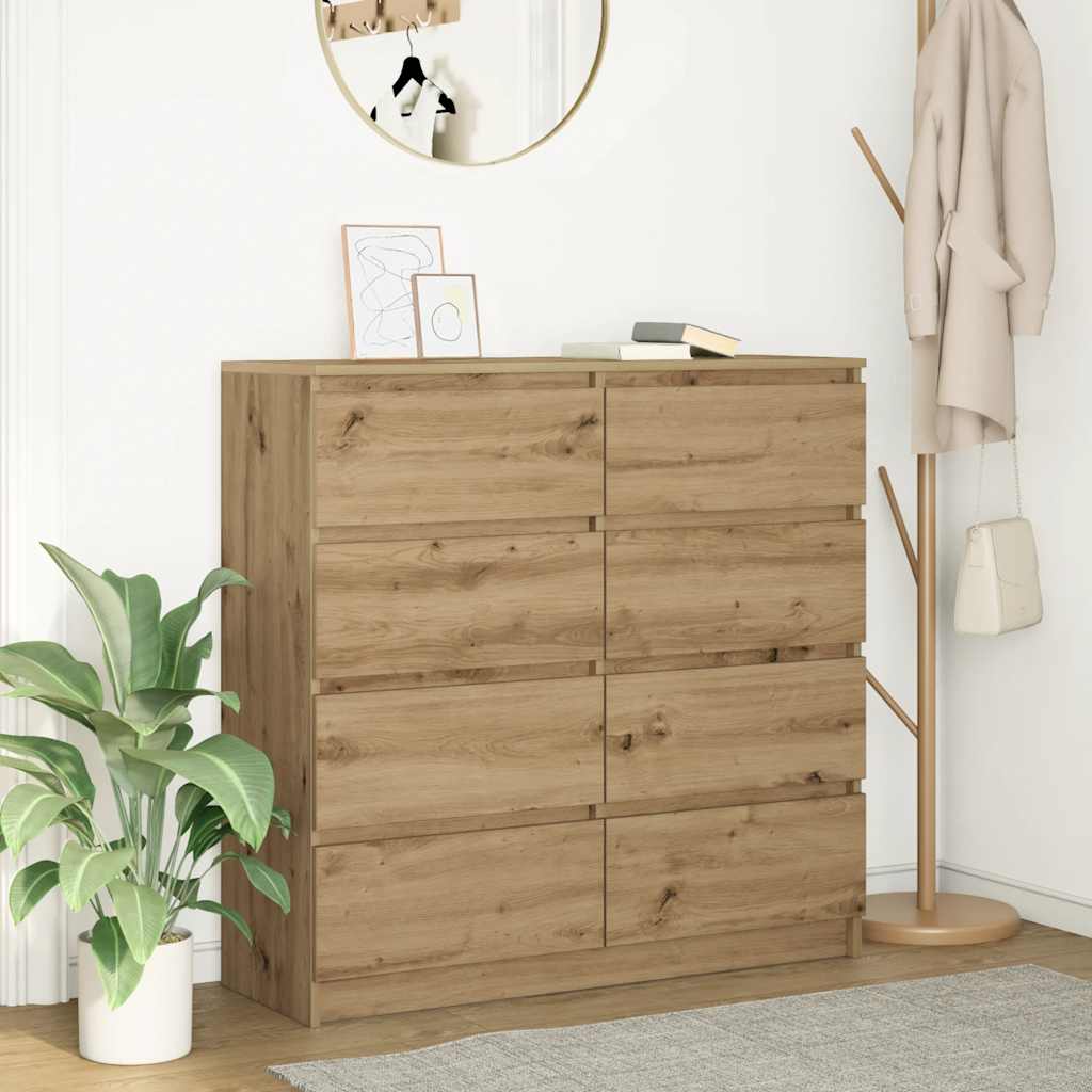 Skänk Hantverksmässig Ek 100X35X99 Cm Konstruerat Trä