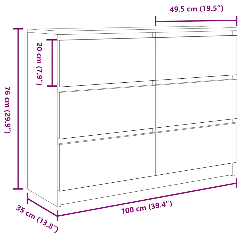 Skänk 100X35X76 Cm Konstruerat Trä