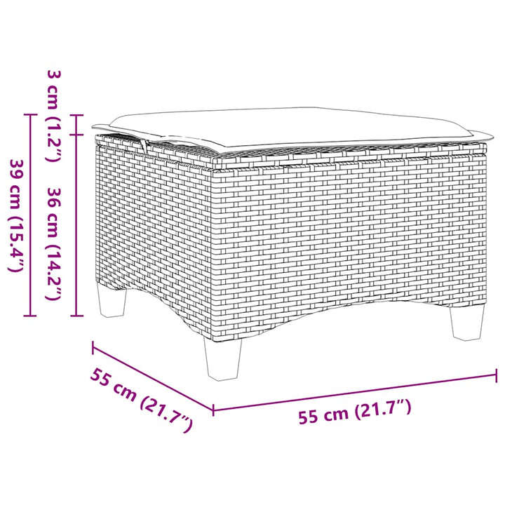 Trädgårdspallar Med Dynor 2 St, 55X55X36 Cm Konstrotting
