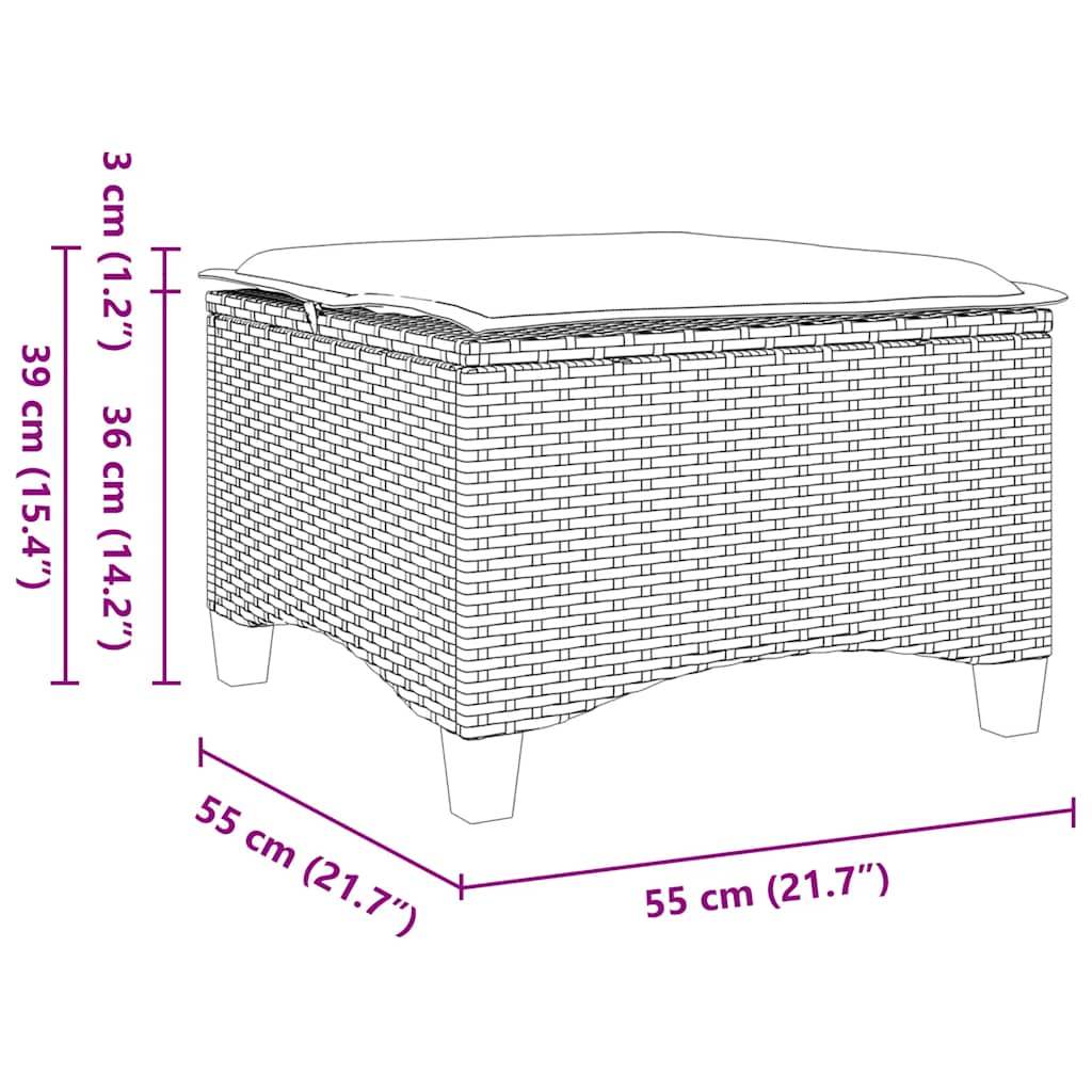Trädgårdspallar Med Dynor 2 St, 55X55X36 Cm Konstrotting