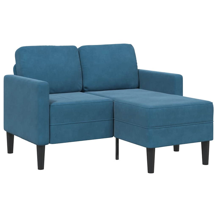 2-Sitssoffa Med Schäslong L-Formad Gräddvit 125 Cm Sammet