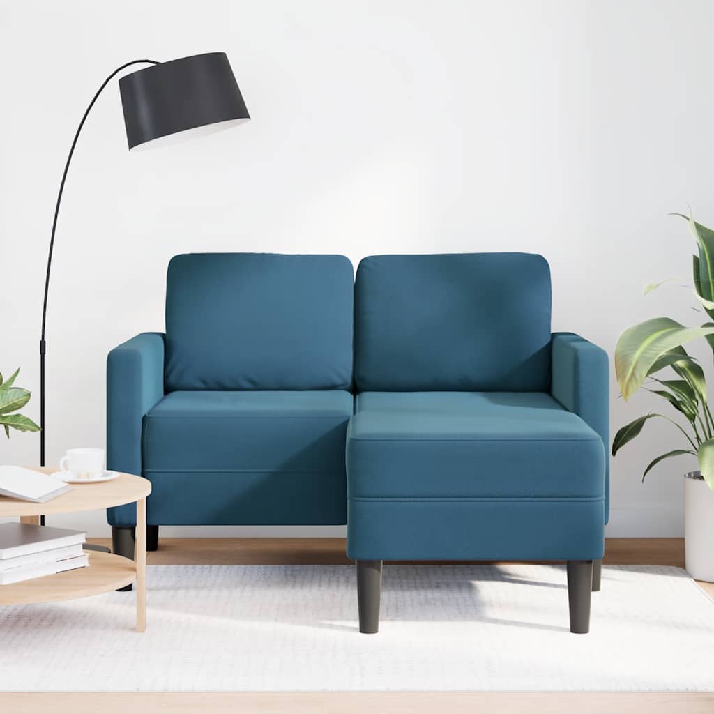 2-Sitssoffa Med Schäslong L-Formad 125 Cm Sammet