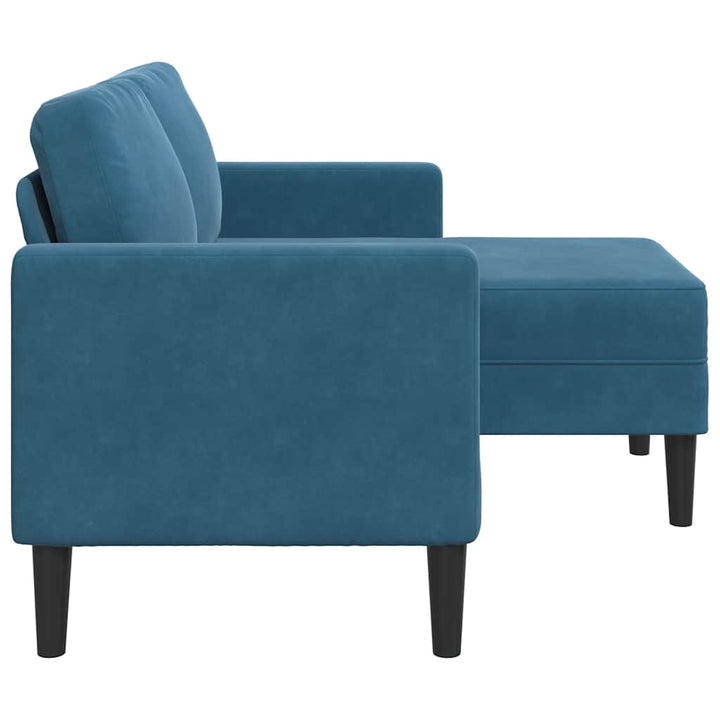 2-Sitssoffa Med Schäslong L-Formad 125 Cm Sammet