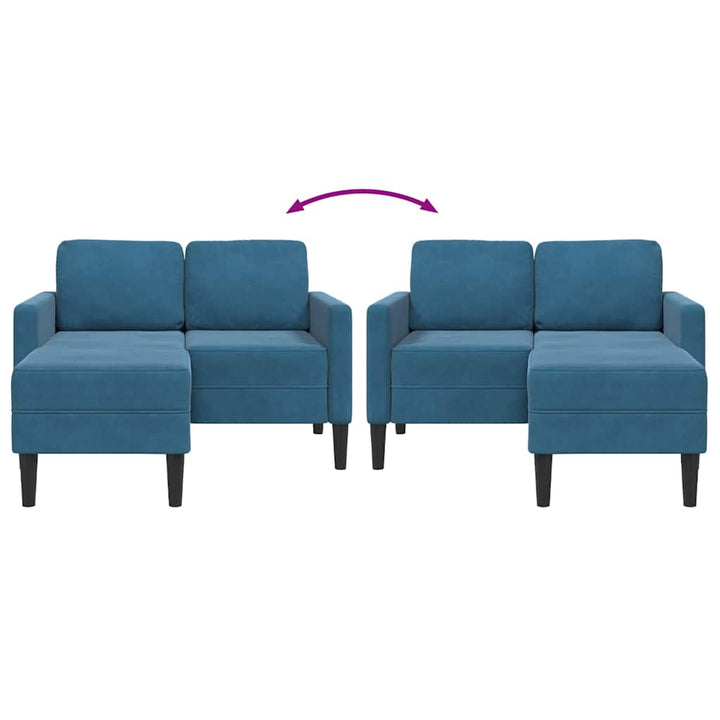 2-Sitssoffa Med Schäslong L-Formad 125 Cm Sammet