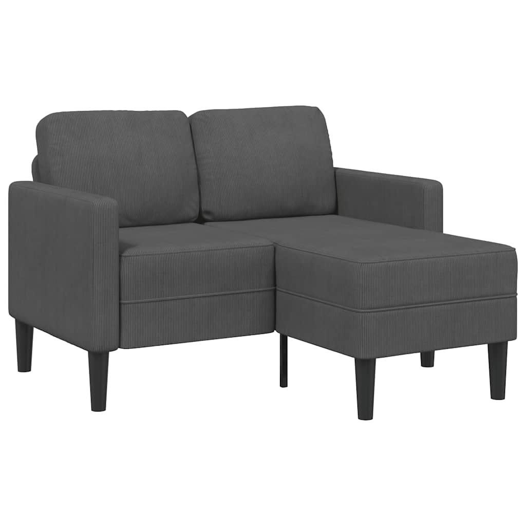 2-Sitssoffa Med Schäslong L-Formad 125 Cm Linne
