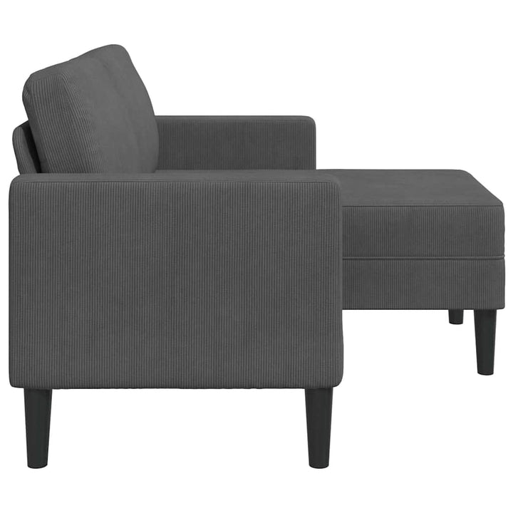 2-Sitssoffa Med Schäslong L-Formad 125 Cm Linne