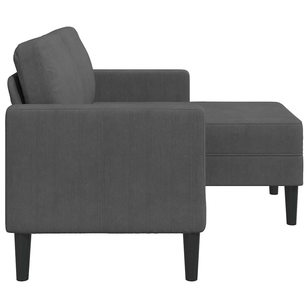2-Sitssoffa Med Schäslong L-Formad 125 Cm Linne