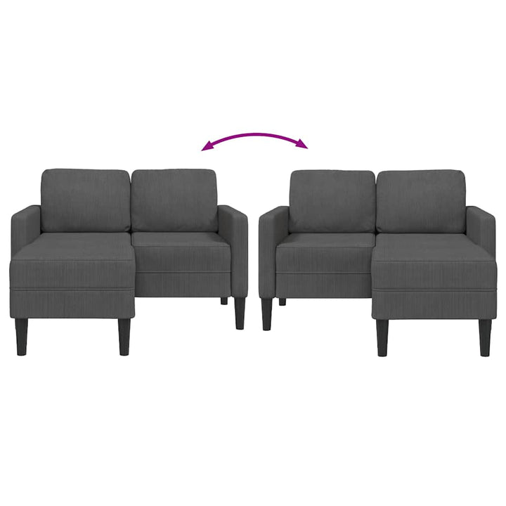 2-Sitssoffa Med Schäslong L-Formad 125 Cm Linne