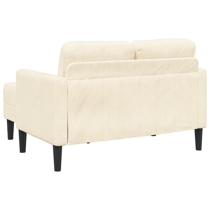 2-Sitssoffa Med Schäslong L-Formad Gräddvit 125 Cm Linne