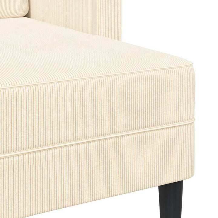 2-Sitssoffa Med Schäslong L-Formad Gräddvit 125 Cm Linne