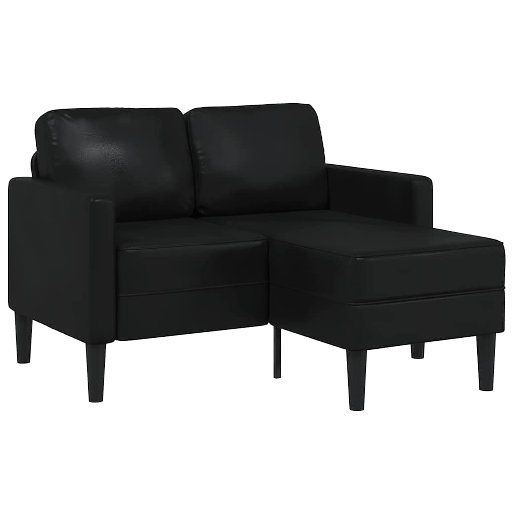 2-Sitssoffa Med Schäslong L-Formad 125 Cm Konstläder
