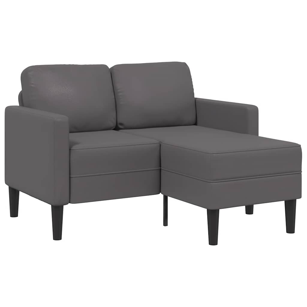 2-Sitssoffa Med Schäslong L-Formad 125 Cm Konstläder