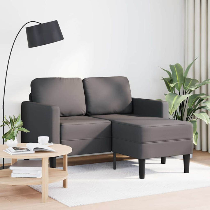 2-Sitssoffa Med Schäslong L-Formad 125 Cm Konstläder