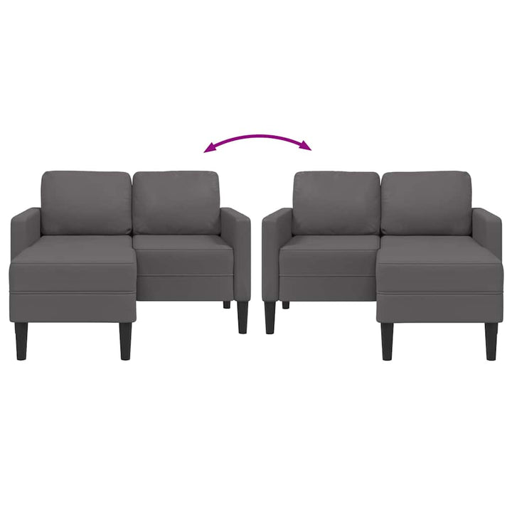 2-Sitssoffa Med Schäslong L-Formad 125 Cm Konstläder