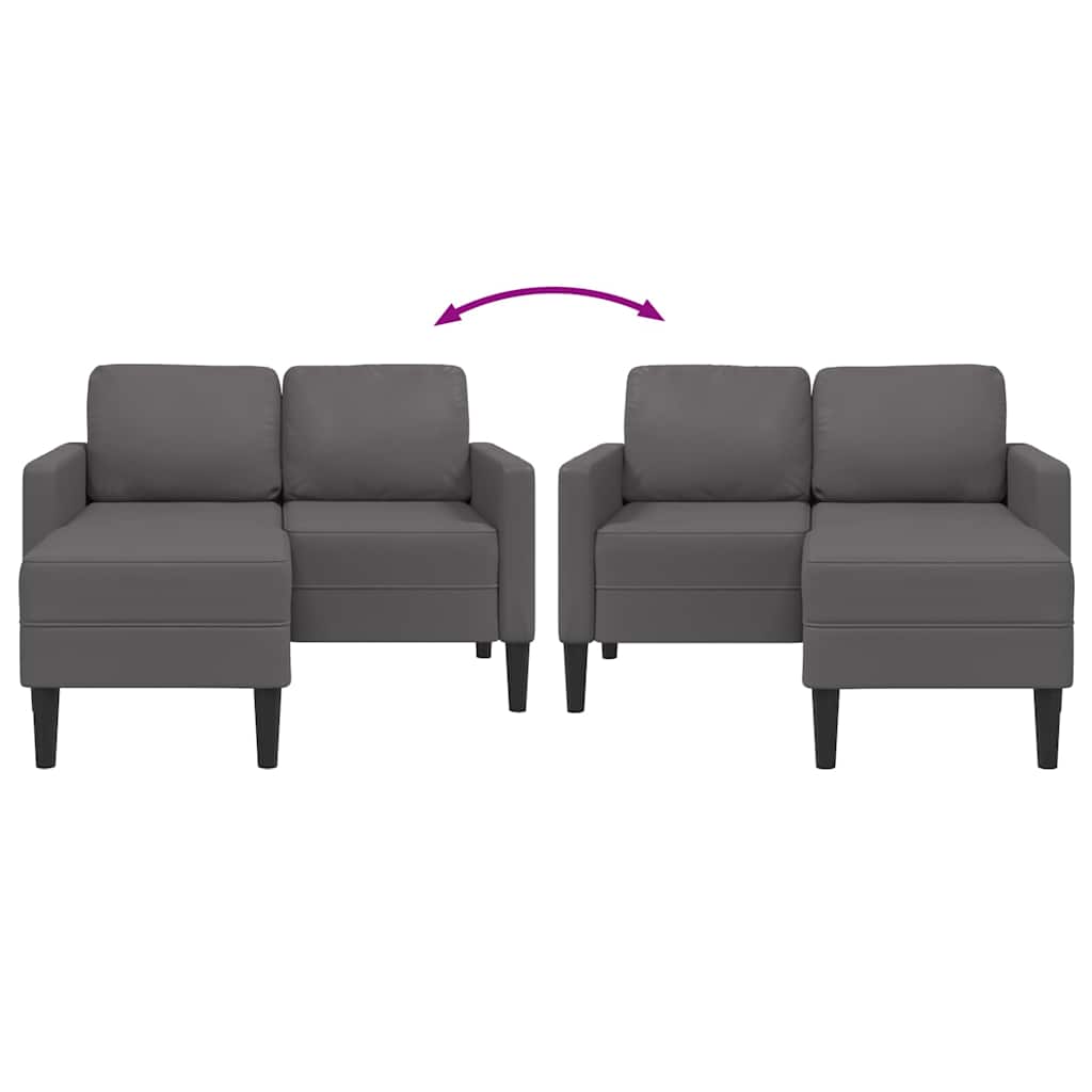 2-Sitssoffa Med Schäslong L-Formad 125 Cm Konstläder