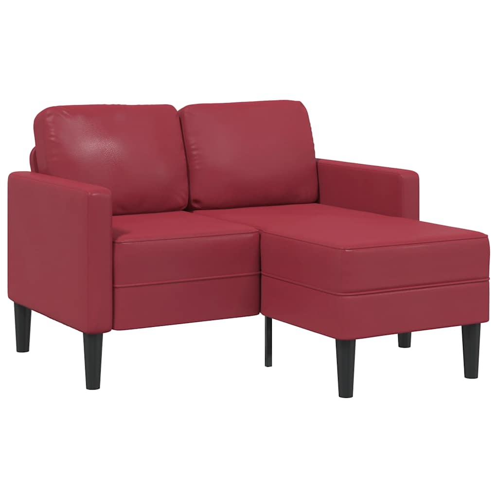 2-Sitssoffa Med Schäslong L-Formad 125 Cm Konstläder