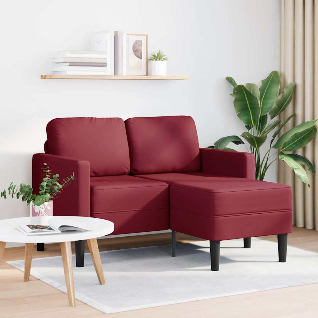 2-Sitssoffa Med Schäslong L-Formad 125 Cm Konstläder