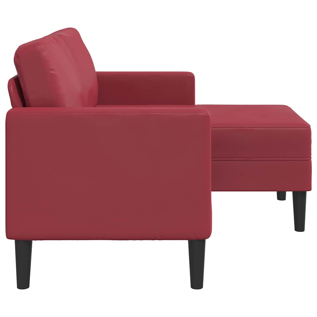 2-Sitssoffa Med Schäslong L-Formad 125 Cm Konstläder