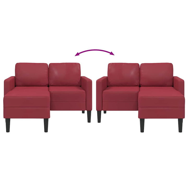 2-Sitssoffa Med Schäslong L-Formad 125 Cm Konstläder