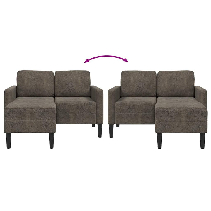 2-Sitssoffa Med Schäslong L-Formad 125 Cm Konstläder