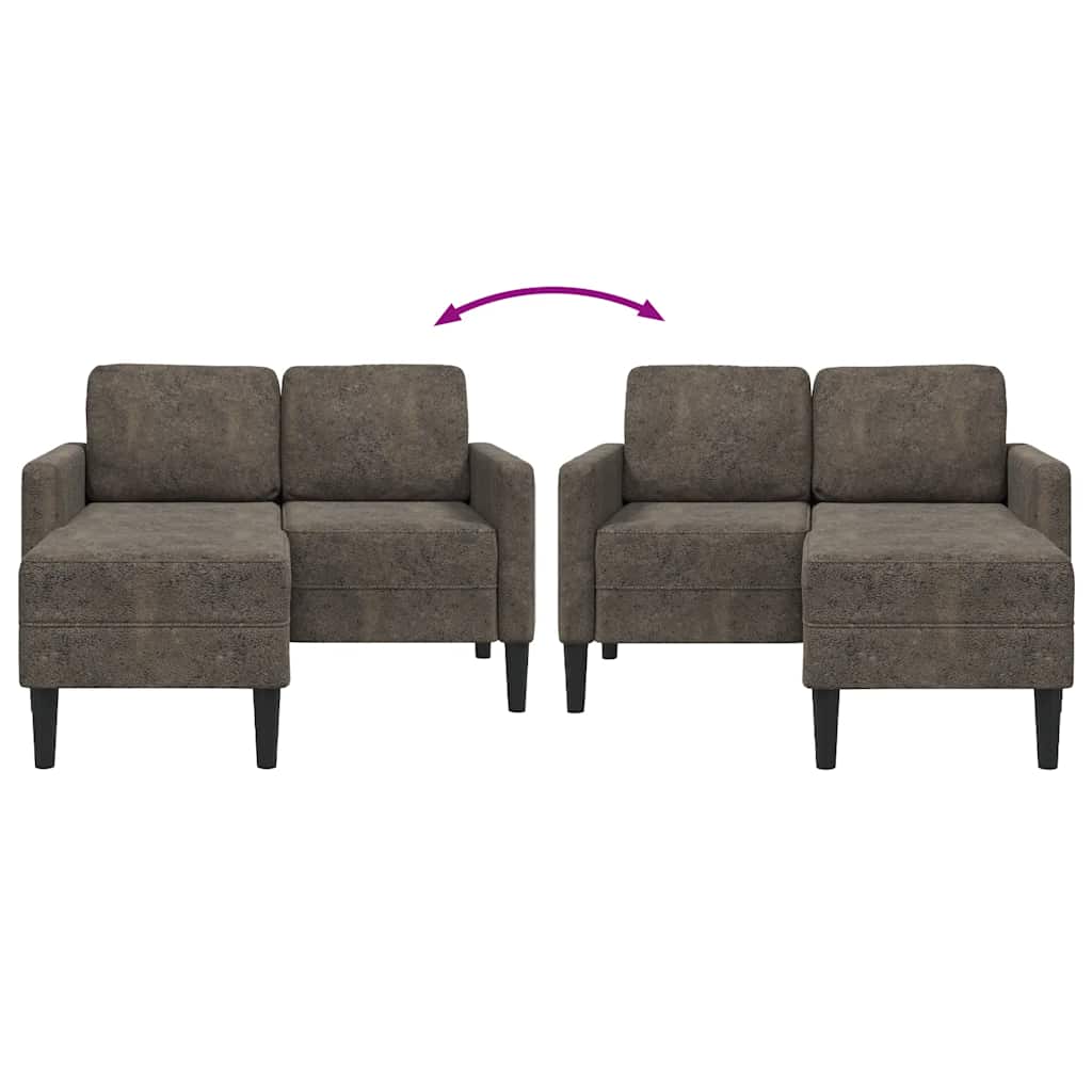 2-Sitssoffa Med Schäslong L-Formad 125 Cm Konstläder