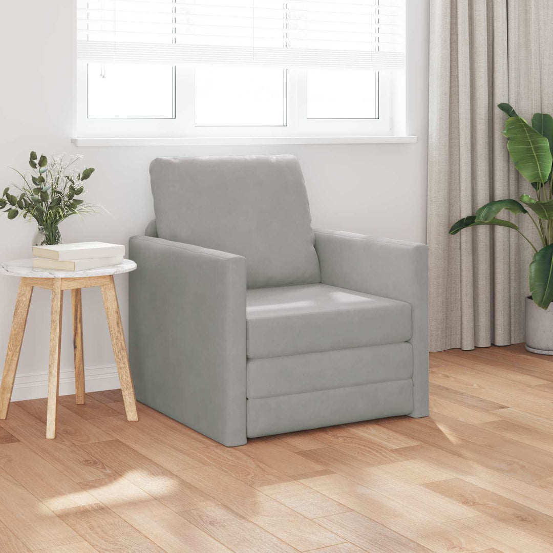 Soffsäng Ljusgrå 74 X 77 X 81 Cm Sammet
