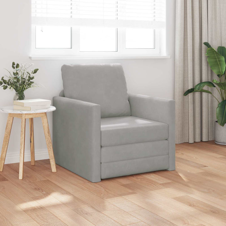 Soffsäng Ljusgrå 74 X 77 X 81 Cm Sammet