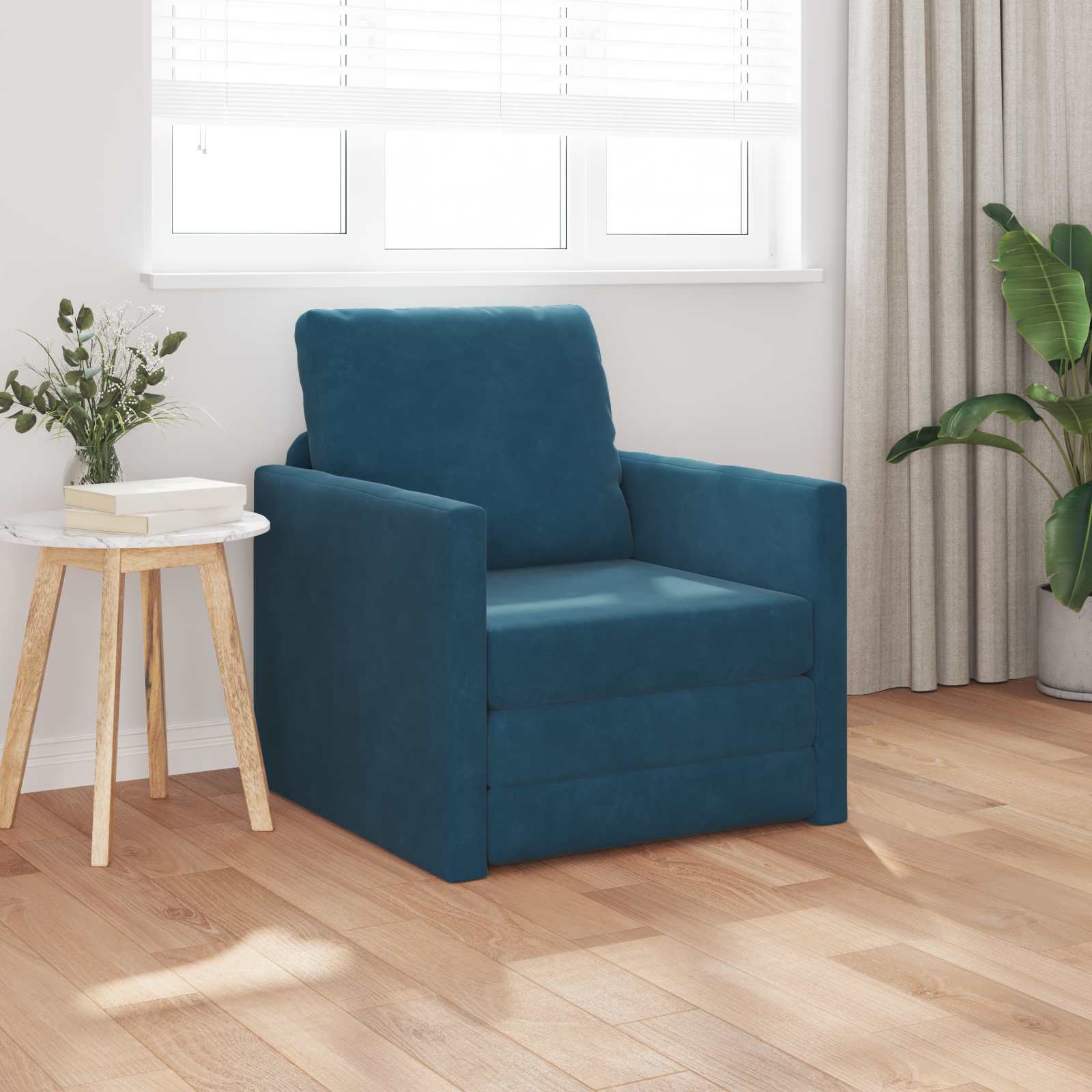 Soffsäng Blå 74 X 77 X 81 Cm Sammet