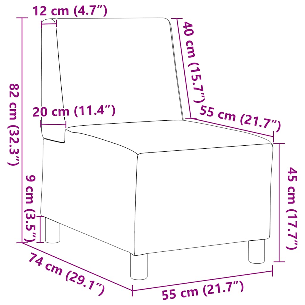 Soffstol Utan Armstöd 55 Cm Tyg