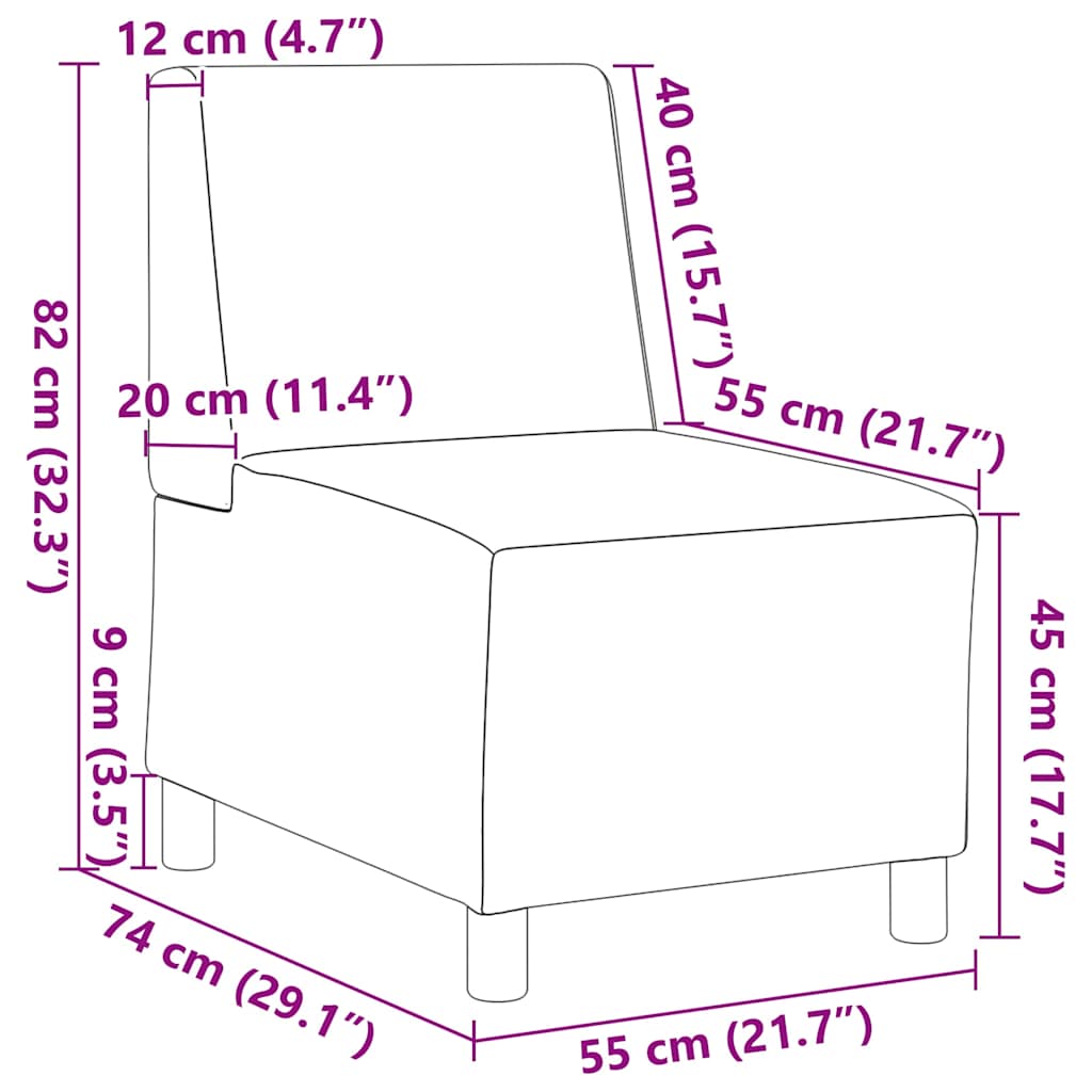 Soffstol Utan Armstöd 55 Cm Sammet