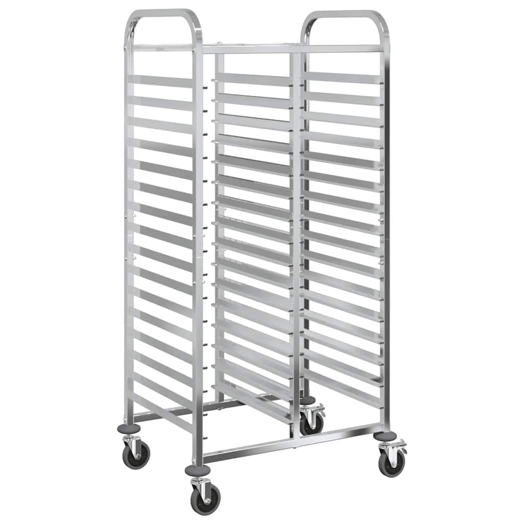 Brickvagn Med 32 Gn-Behållare 75X55X162,5 Cm Rostfritt Stål