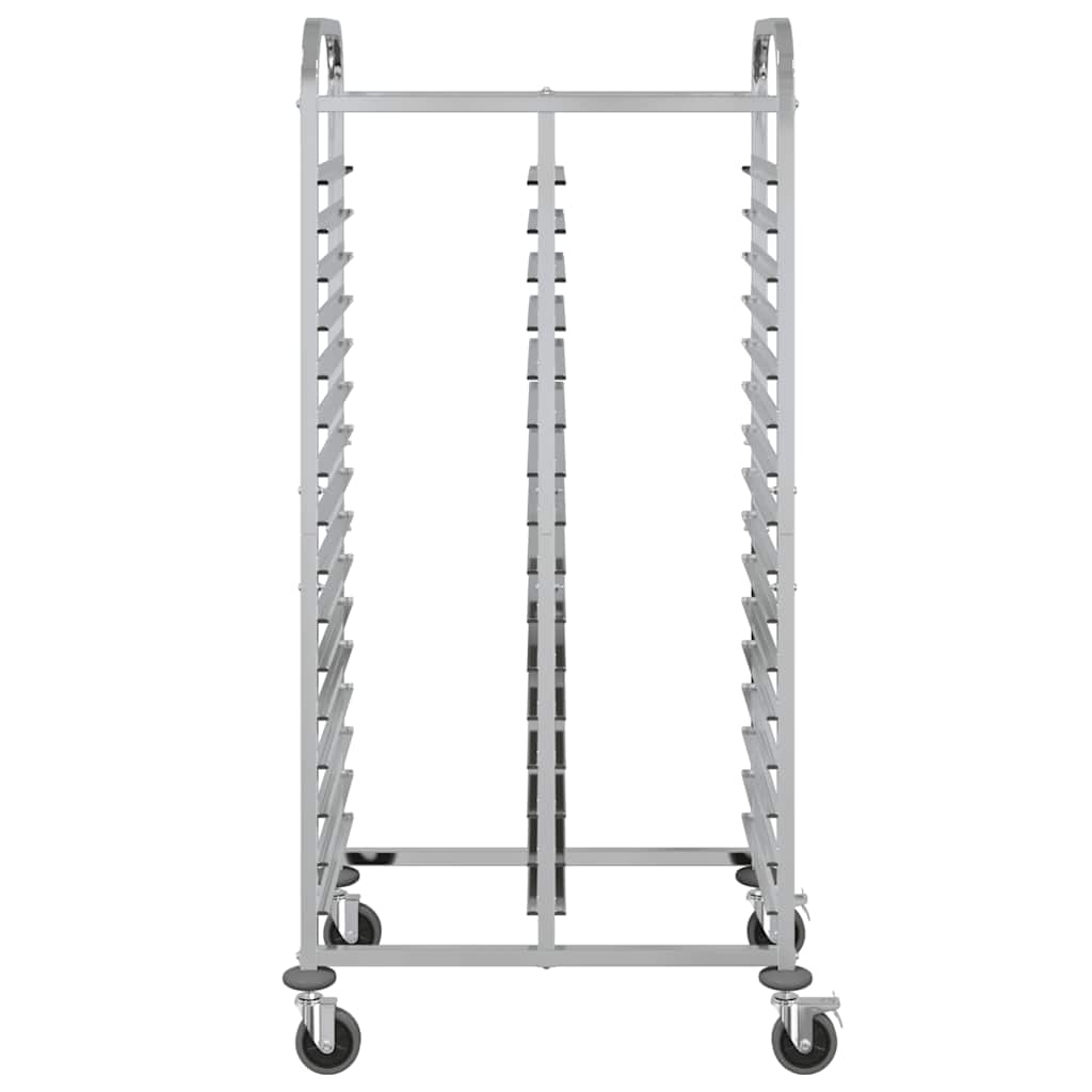 Brickvagn Med 32 Gn-Behållare 75X55X162,5 Cm Rostfritt Stål