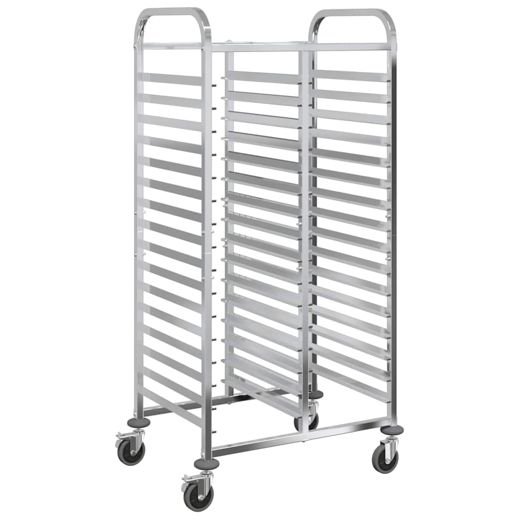 Brickvagn Med 32 Gn-Behållare 75X55X162,5 Cm Rostfritt Stål