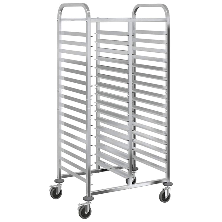 Brickvagn Med 32 Gn-Behållare 75X55X162,5 Cm Rostfritt Stål