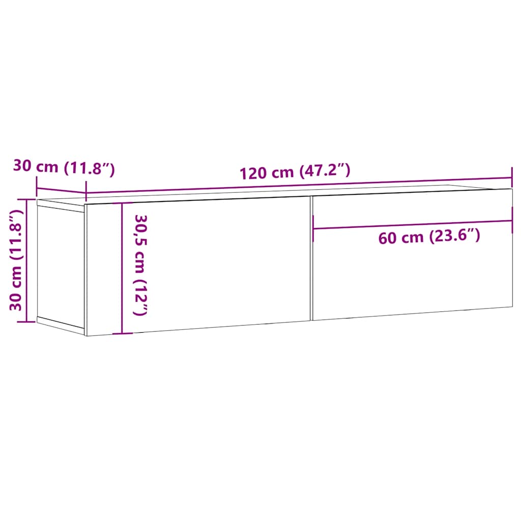 Tv-Bänk 120X30X30,5 Cm Konstruerat Trä