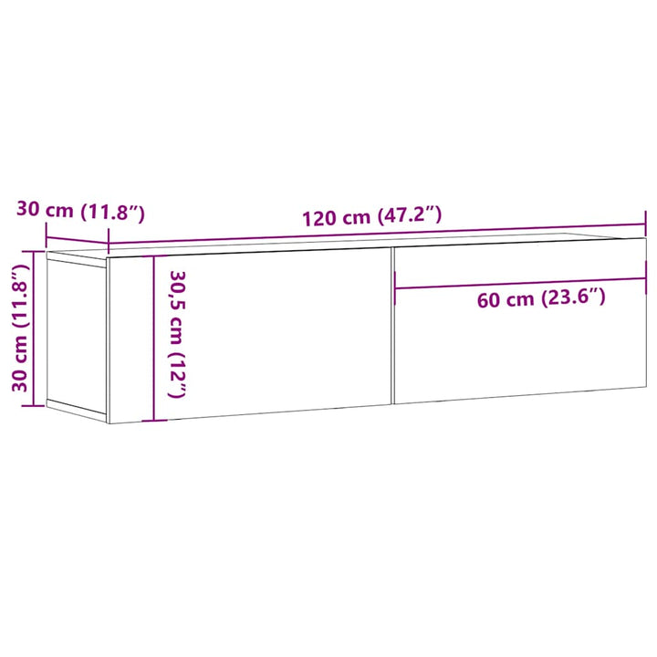 Tv-Bänk 120X30X30,5 Cm Konstruerat Trä