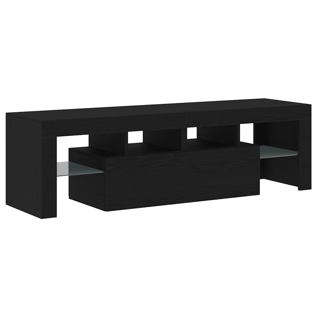 Tv-Bänk Med Led-Lampor 140X36,5X40 Cm Konstruerat Trä