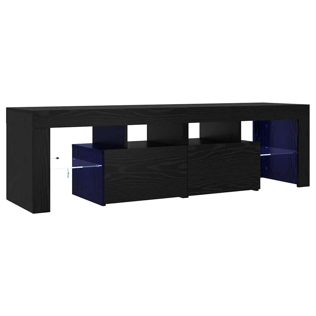 Tv-Bänk Med Led-Lampor 140X36,5X40 Cm Konstruerat Trä